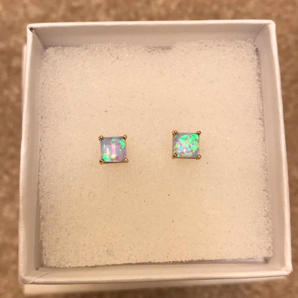 Synthetic Opal Earrings